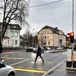 Kreisel Ampel Fußgänger bei Grün