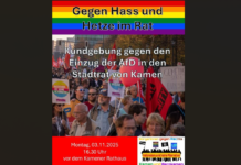 „Für demokratisches Kamen“ – Aufruf zum Protest vor Kamener Rathaus gegen den Einzug der AfD in den Rat