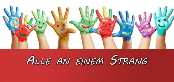 Alle an einem Strang