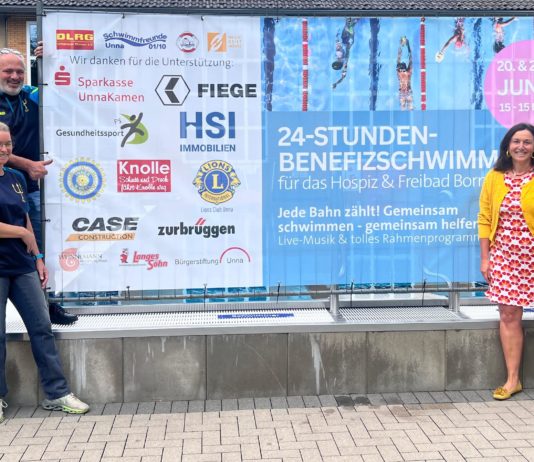 Schwimmen für das Leben -Livemusik und Familienprogramm beim 24-Stunden-Benefizschwimmen im Bornekampbad