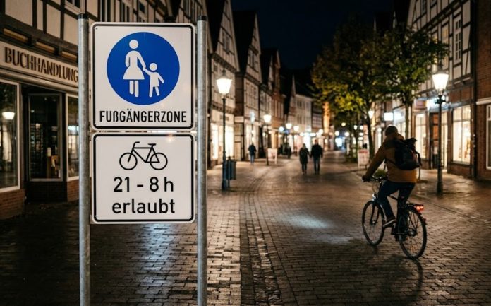 Radfahren Fußgängerzone 21 bis 8 Uhr