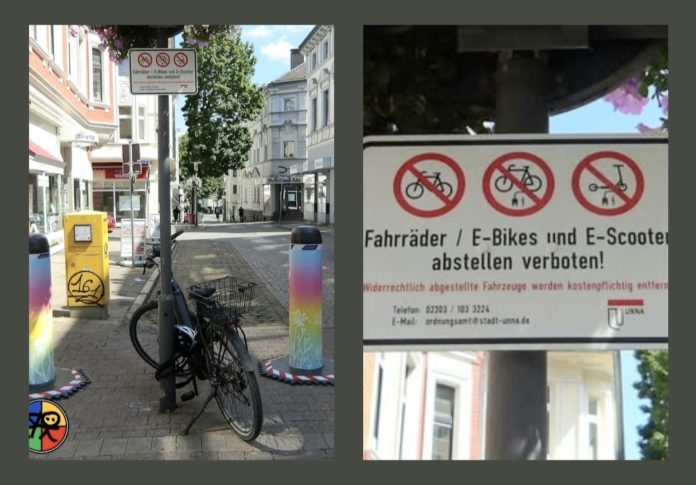 FAhrrad abstellen verboten
