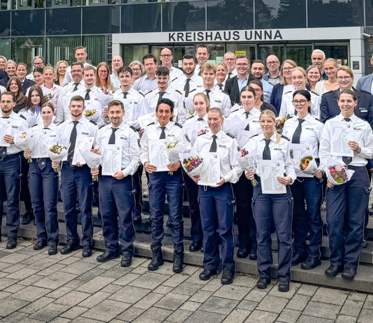 28 Neuzugänge für Kreispolizei Unna – Gleichzeitig 26 Pensionierungen und Versetzungen
