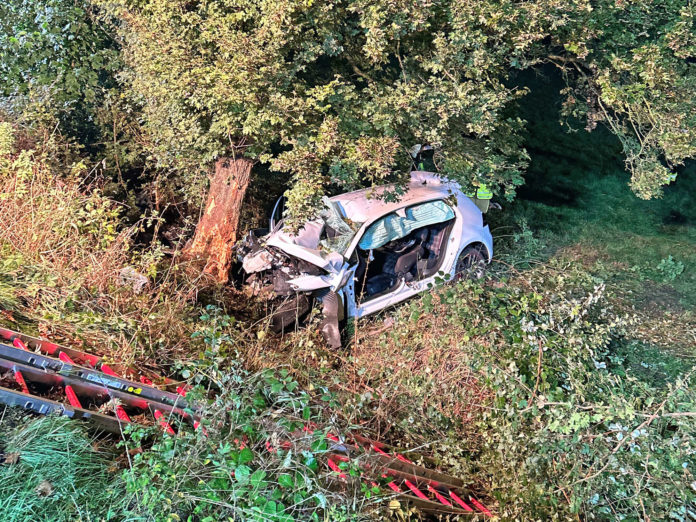 Foto des verunfallten VW Golf